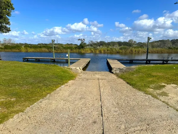 a view of a lake with houses