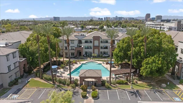 a view of street with a building in the background