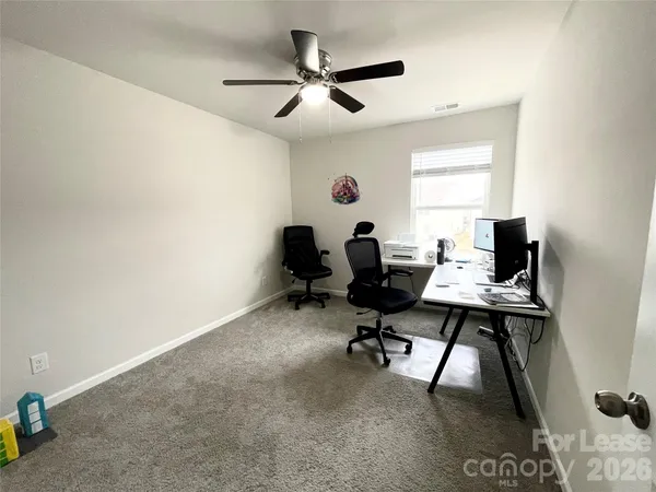 a workspace with furniture