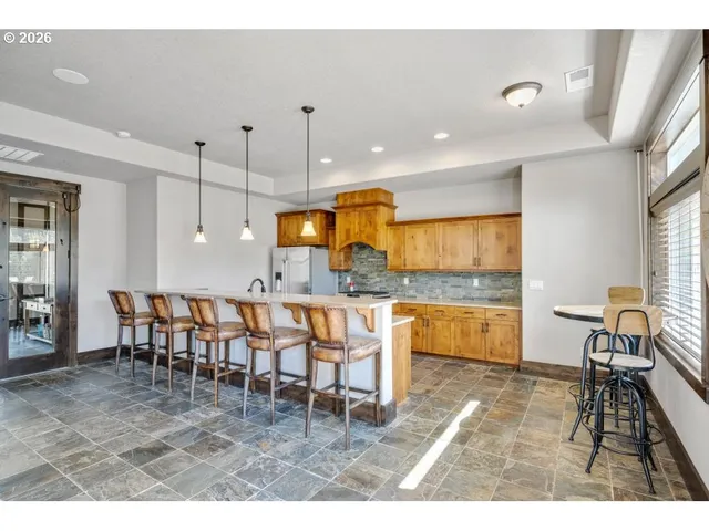 a view of a park with swings