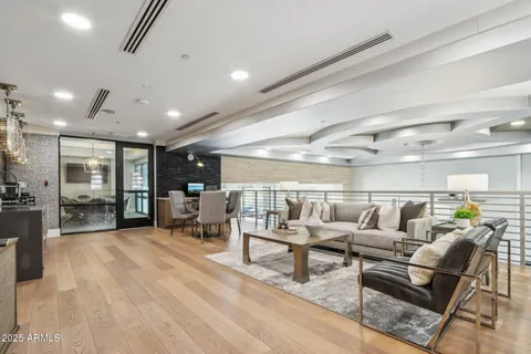 a view of a city with tall buildings