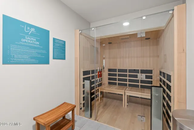 a view of a palm trees in front of a building