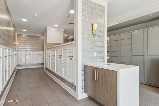 a front view of a building