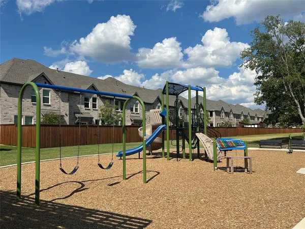 a view of a lake with a slide