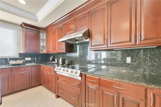 a kitchen with lots of counter top space