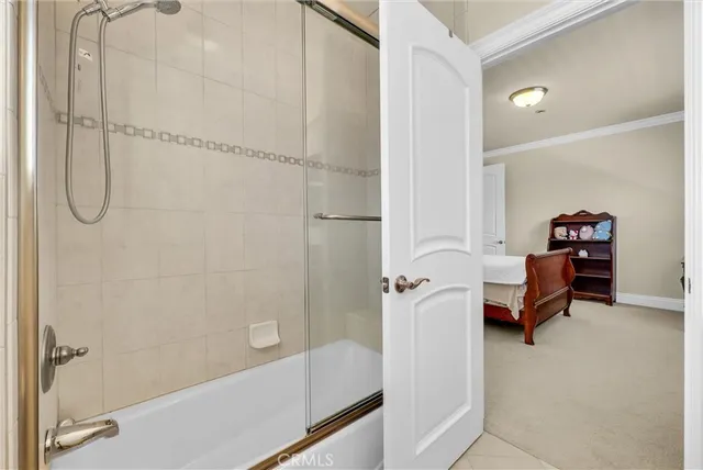 a view of a swimming pool with a garden