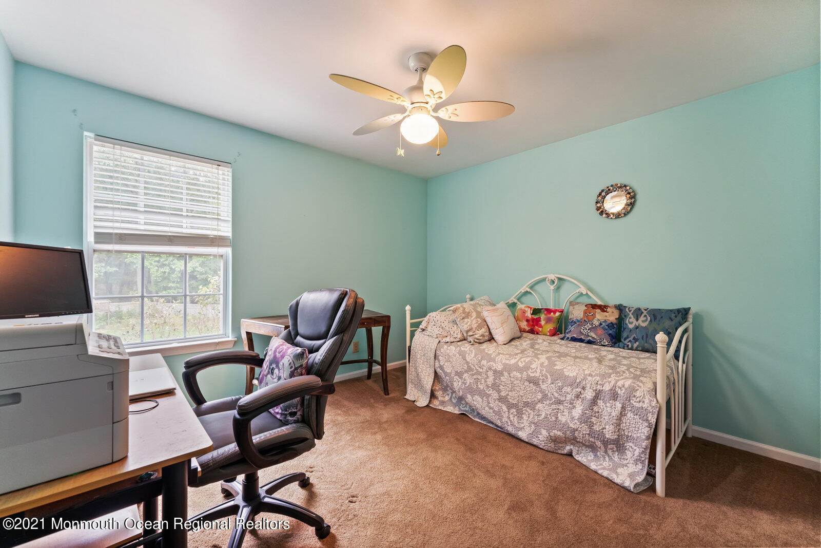 210 North Success Road Cream Ridge, NJ 08514 - Photo 17 of 50 a bedroom with a bed and a chandelier