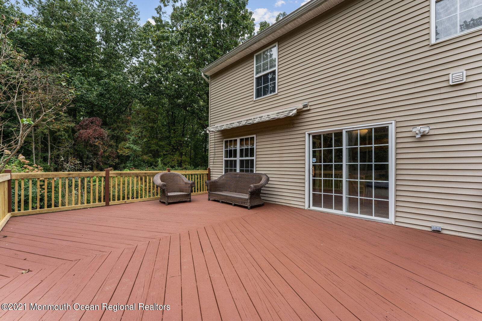 210 North Success Road Cream Ridge, NJ 08514 - Photo 36 of 50 a view of a deck with wooden floor and fence next to a yard