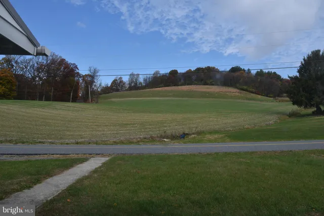 a view of a field with clear sky