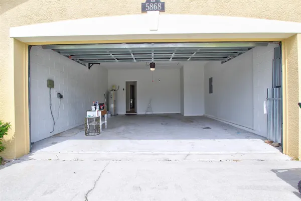 a view of backyard with green space