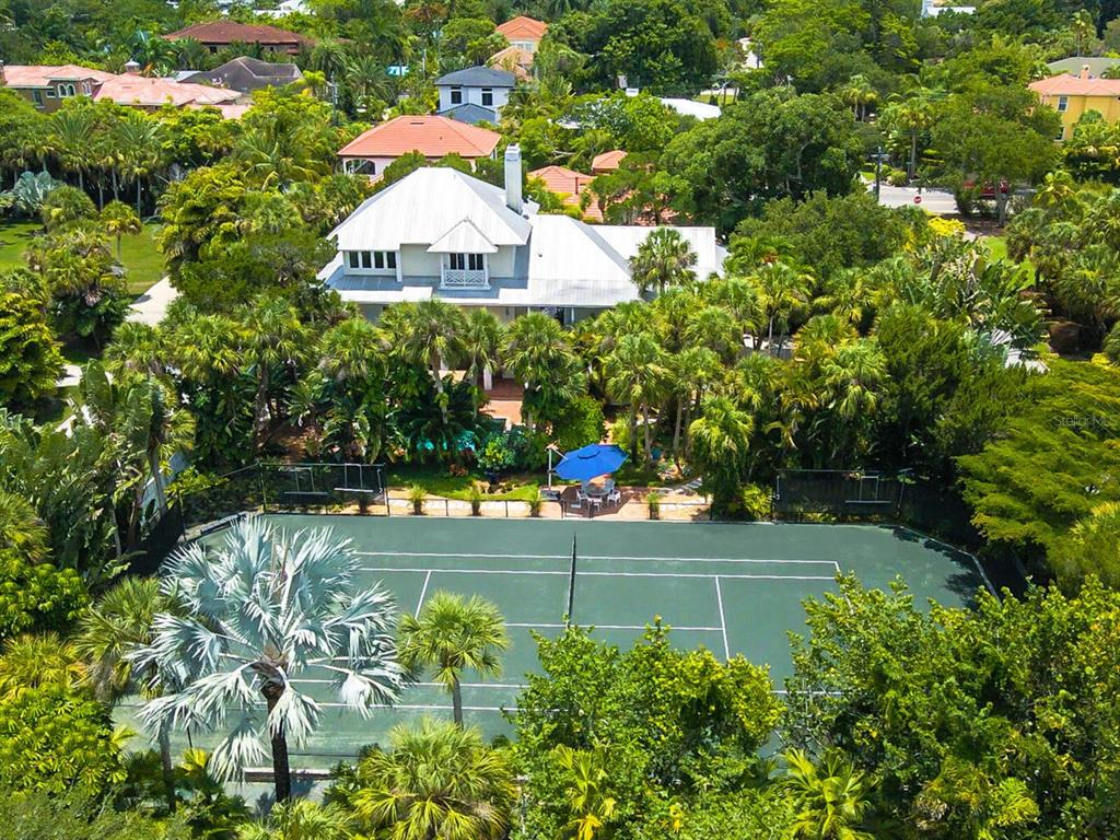 a view of a backyard