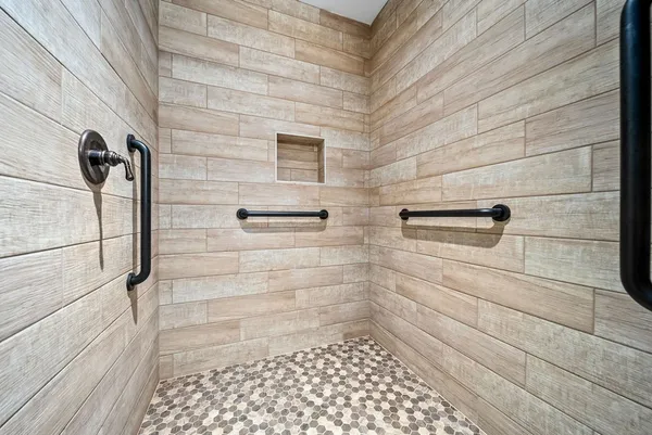 a bathroom with a shower
