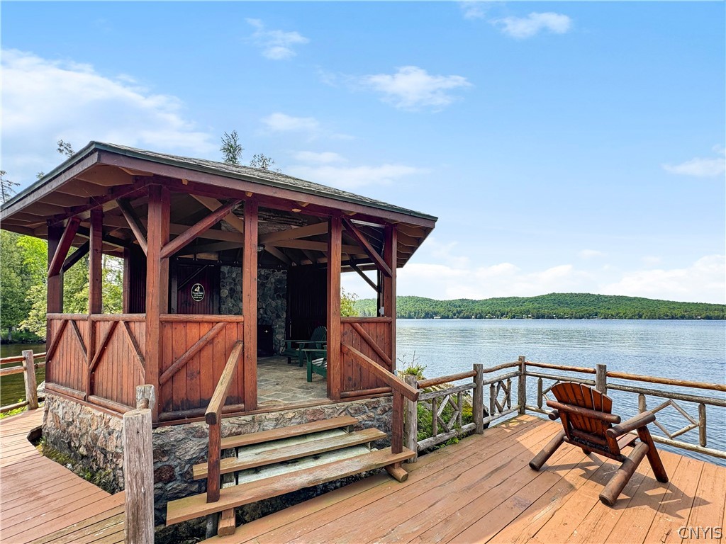 21 Rocky Point Circle Inlet, NY 13360 - Photo 30 of 31 Island Gazebo with Wood Burning Stone Fireplace