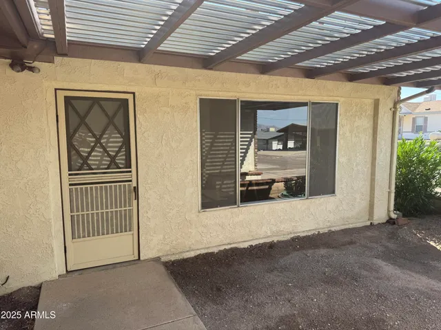 a view of a door of the house