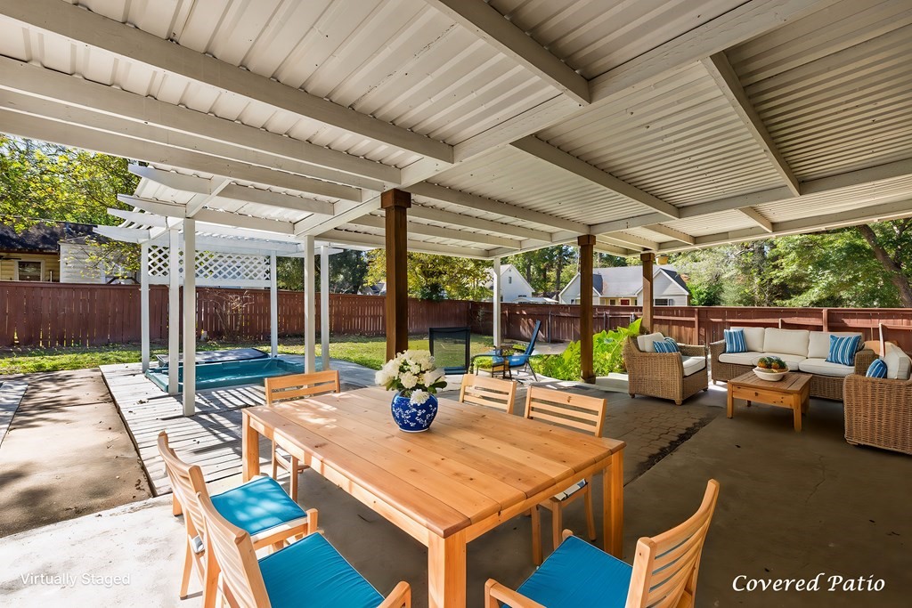 421 House Street Lufkin, TX 75904 - Photo 2 of 46 a outdoor space with patio the couches and a dining table with garden view