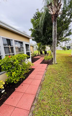 an empty room with furniture