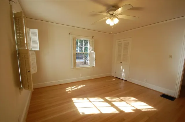 a view of a livingroom with a window