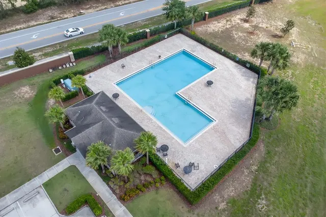 an aerial view of a house
