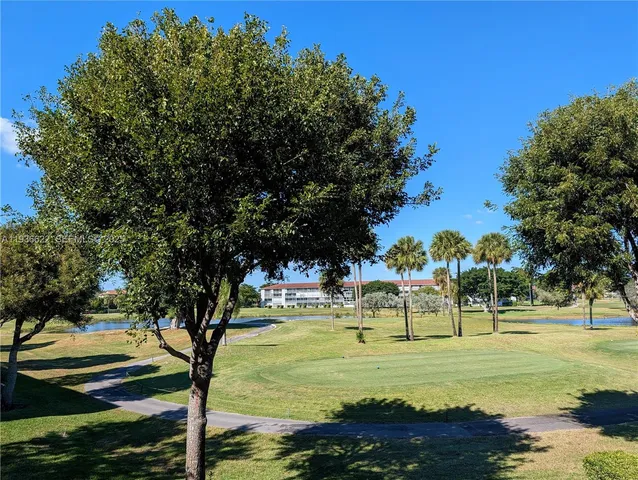 a view of a park with trees