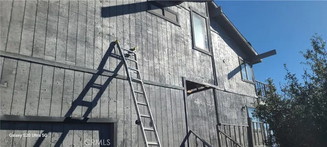 a view of wooden staircase