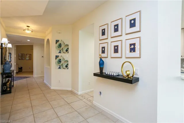 a view of a hallway with entryway