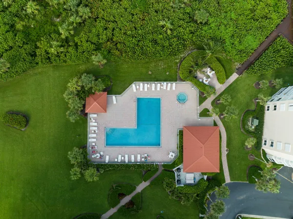 an aerial view of a house
