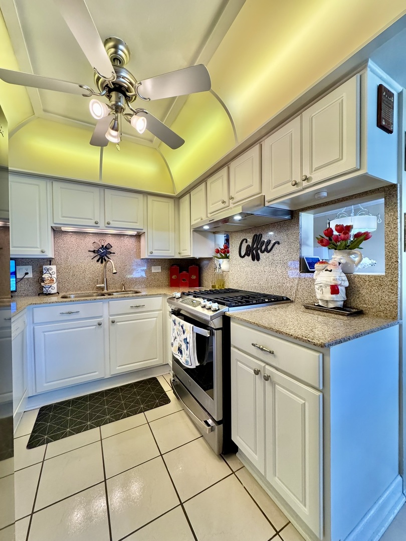 1247 South Mannheim Road, Unit 3 Westchester, IL 60154 - Photo 13 of 41 a kitchen with stainless steel appliances granite countertop a sink and cabinets