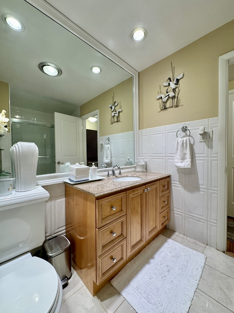 1247 South Mannheim Road, Unit 3 Westchester, IL 60154 - Photo 24 of 41 a bathroom with a double vanity sink mirror and toilet
