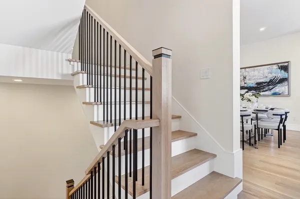 a view of entryway with wooden floor