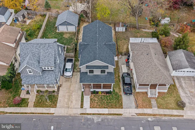 an aerial view of multiple house