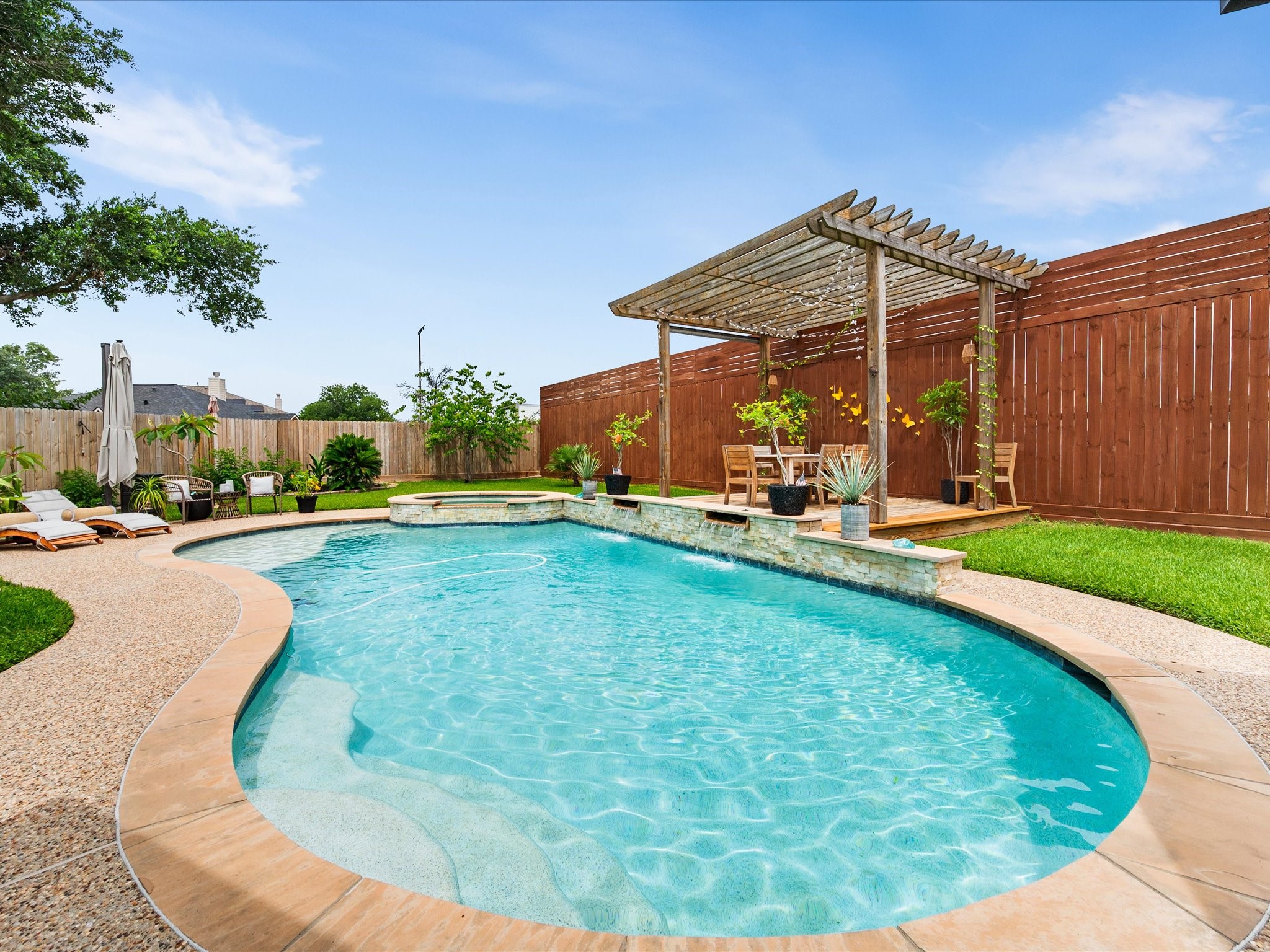4023 Tigris Ridge Drive Katy, TX 77449 - Photo 31 of 39 The sparkling pool and spa (added 2011) serve as the centerpiece of this private outdoor oasis.