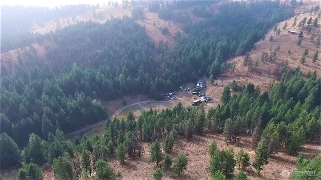 a backyard of a house with lots of green space and trees