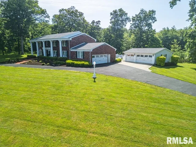a view of a swimming pool with an outdoor space