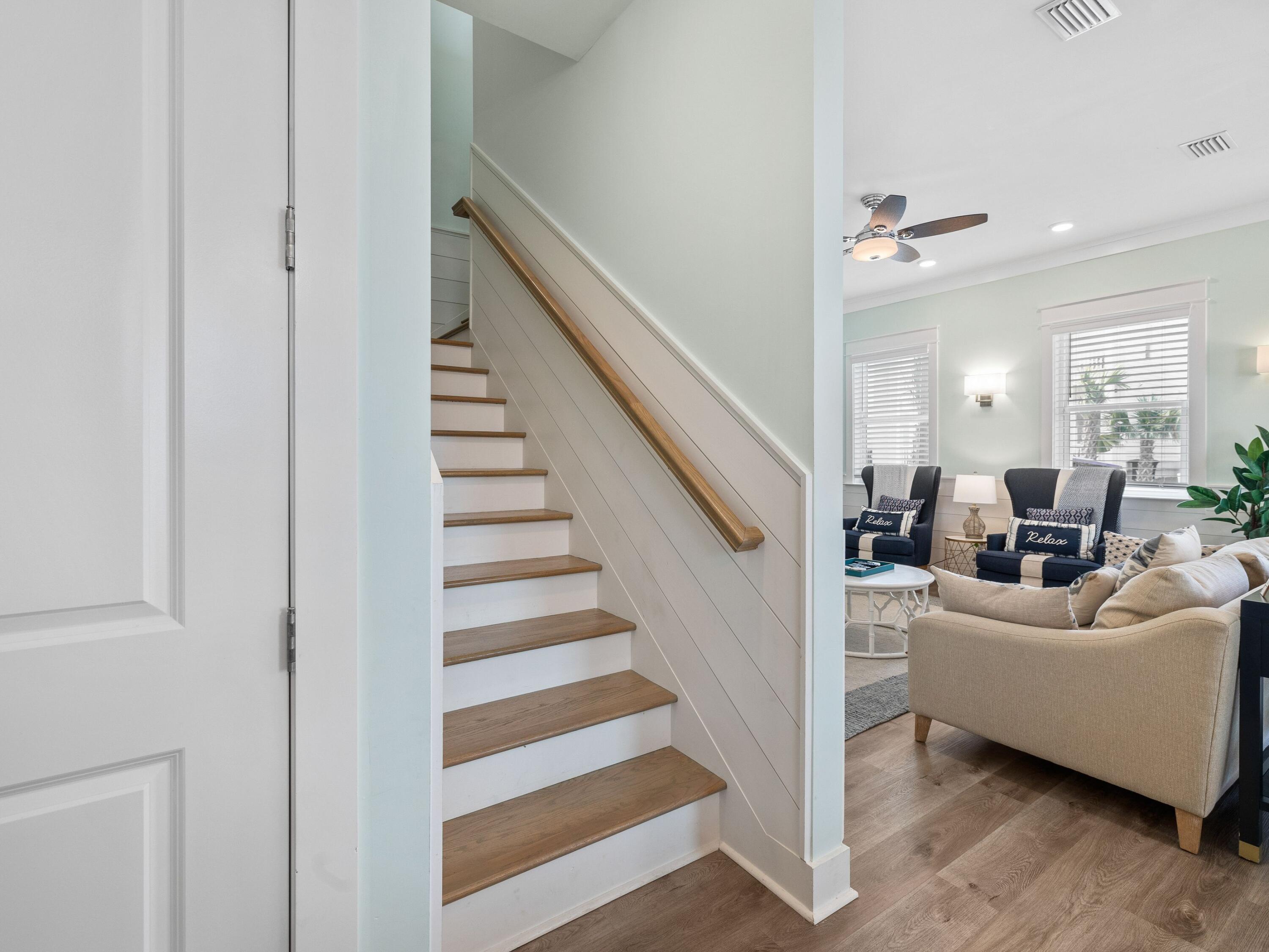 30 Serene Way Santa Rosa Beach, FL 32459 - Photo 19 of 34 a view of a livingroom with furniture and staircase