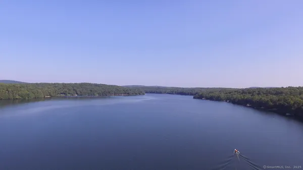 a view of lake and mountain