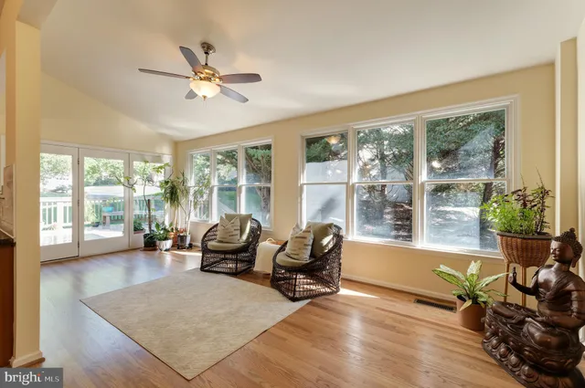a view of an entryway wooden floor
