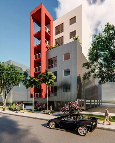 a car parked in front of a building