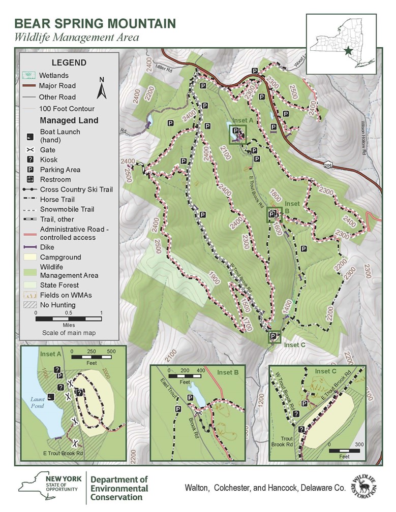Skip Gray Road Delancey, NY 13752 - Photo 5 of 7 Map of Bear Spring Mountain 7,000 acre recreation
