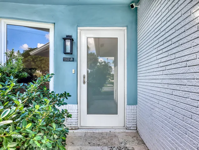 a view of a door of a house
