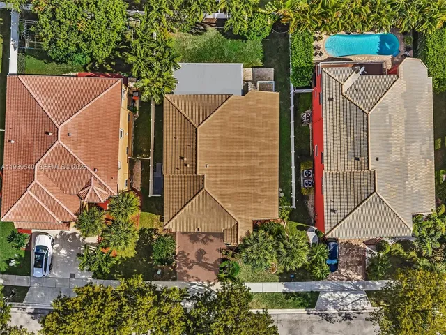 an aerial view of a house