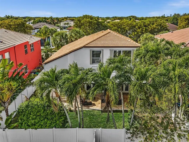 an aerial view of a house