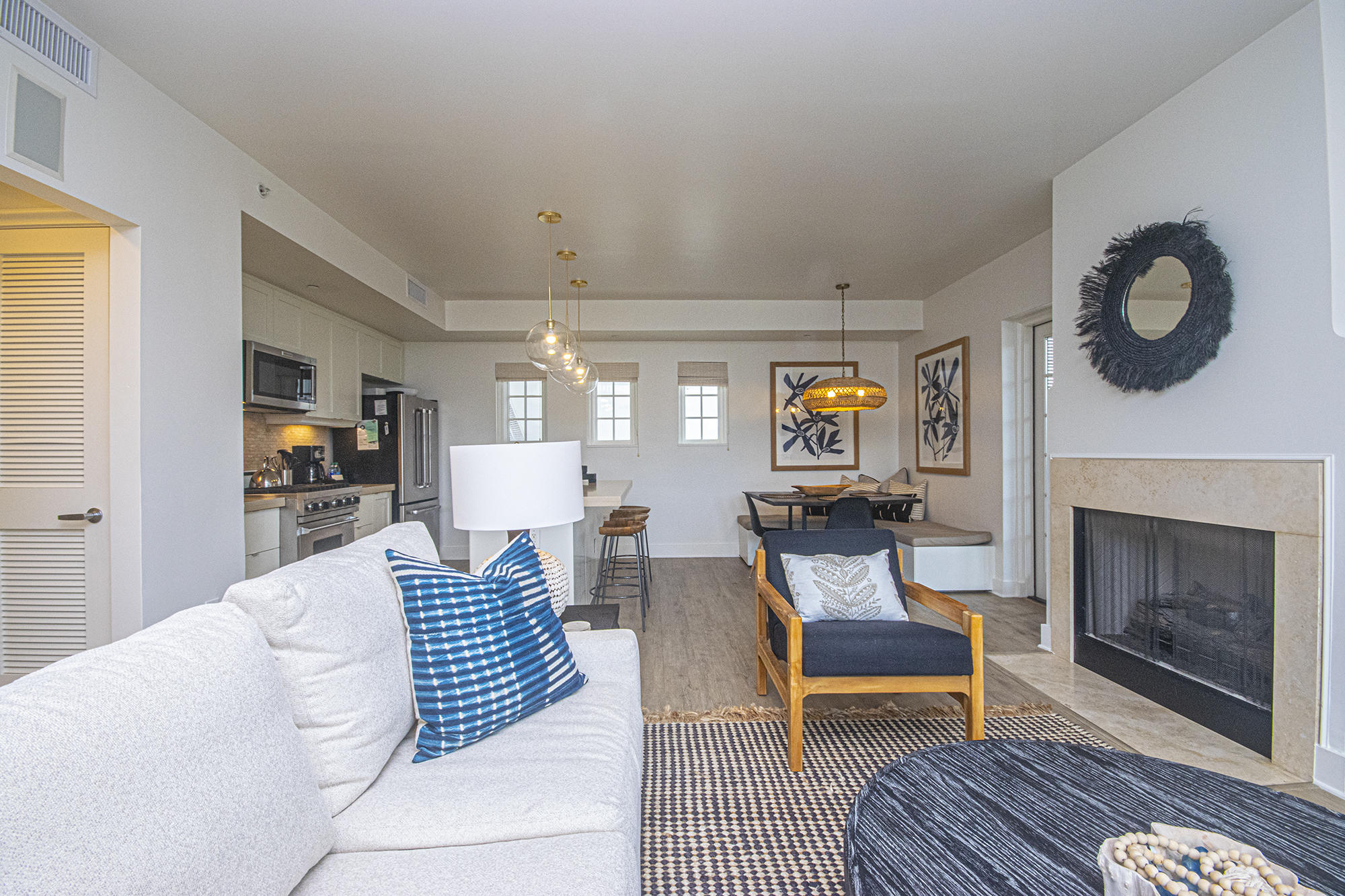136 Georgetown Avenue, Unit 2E1 Rosemary Beach, FL 32461 - Photo 19 of 49 a living room with furniture and a fireplace