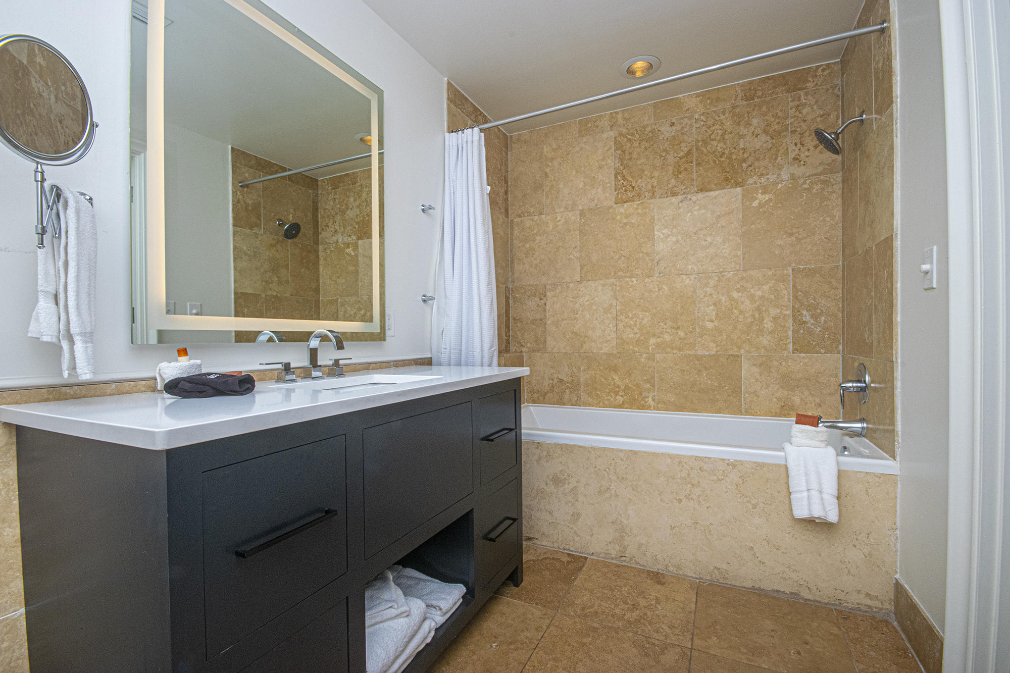 136 Georgetown Avenue, Unit 2E1 Rosemary Beach, FL 32461 - Photo 34 of 49 a bathroom with a granite countertop sink a toilet and shower