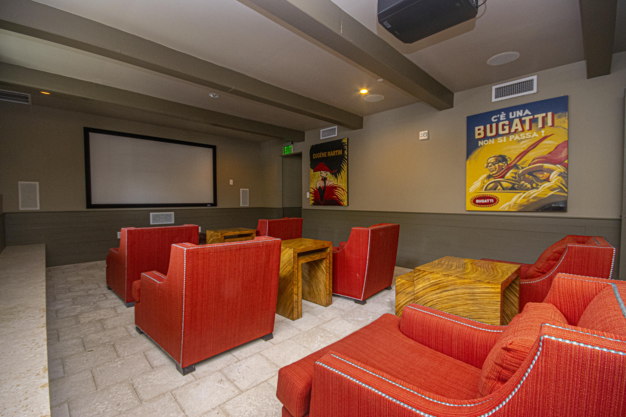136 Georgetown Avenue, Unit 2E1 Rosemary Beach, FL 32461 - Photo 7 of 49 a living room with furniture and a projector screen