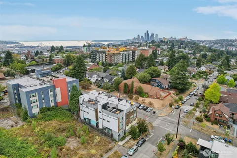an aerial view of a city