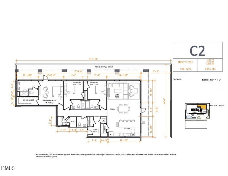 217 West Martin Street, Unit C25 Raleigh, NC 27601 - Photo 11 of 11 C2 ONE NASH SQUARE CONDO FLOORPLANS -9-9