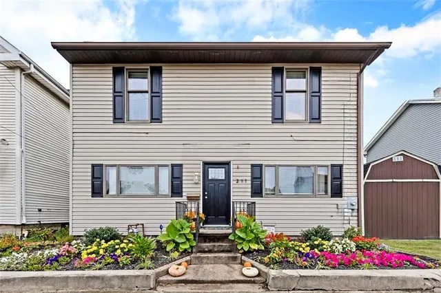 a front view of a house