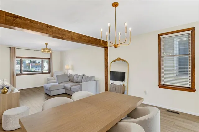 a living room with furniture