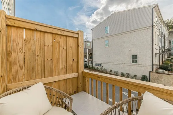 a front view of a building with street view