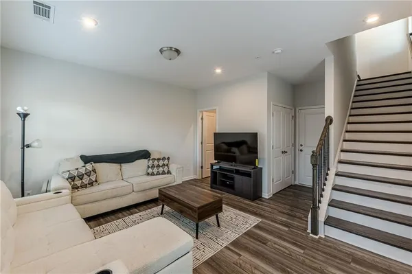 a living room with furniture